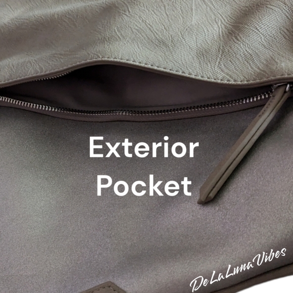 Stella & Dot Crisscross HoBo Handbag. NWOT. Soft Grey & Deep Grey. - Picture 4 of 9